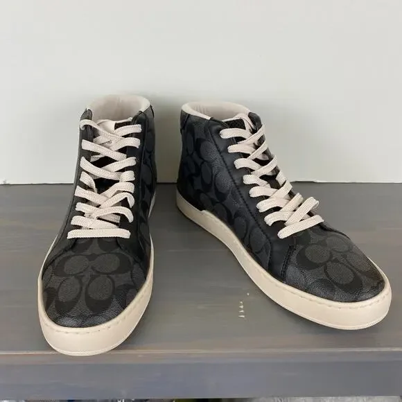 Coach Clip High Top Men’s Sneaker Charcoal Black G5385 Size 10D NWOB - Picture 3 of 11